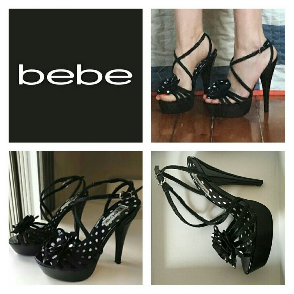 BeBe Strappy Polka Dot Heels